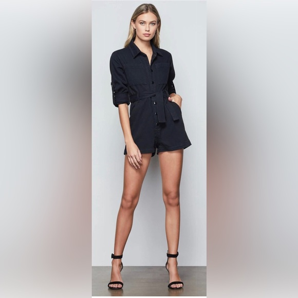 Good American Black Cuffed Shorts Romper Size 4XL (7) NWT - Picture 1 of 16